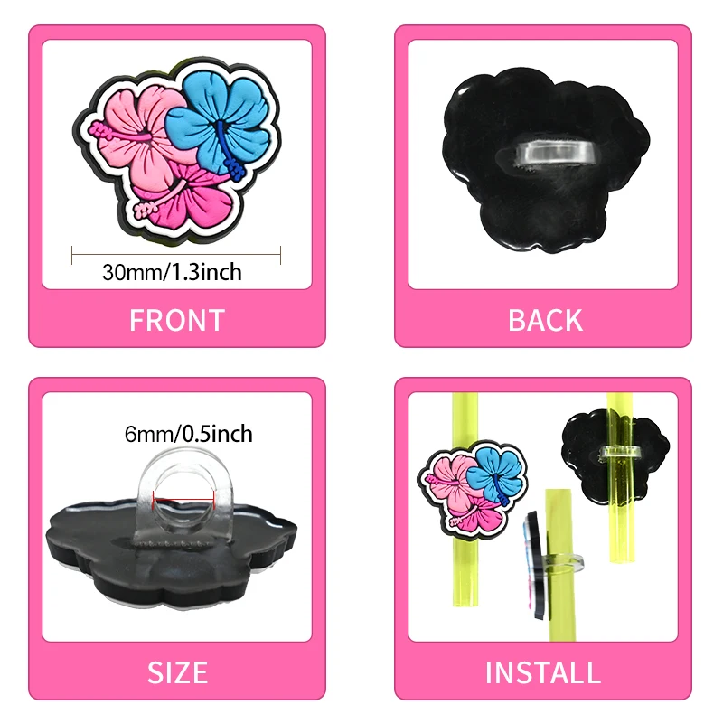 Wholesale Factory Price Tumbler 1908 Aka Theme Pink And Green Sorority Straw Topper Charms Aka Gifts Cup Accessories