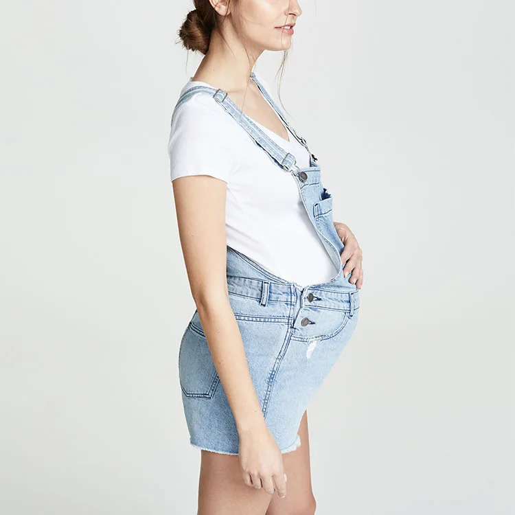 Maternity denim overalls in blue