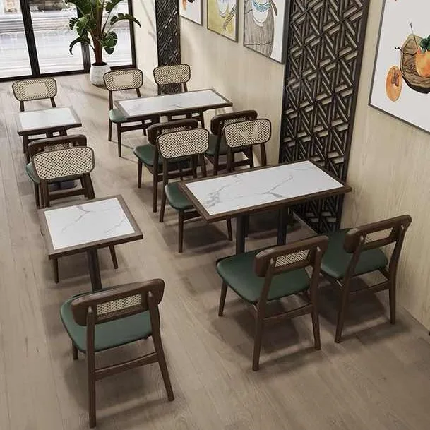 Hot Selling Commercial Furniture Dinner Wooden Marble Metal Kitchen Dining Wood Restaurant Table top