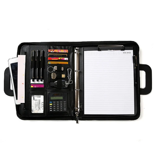 Professional Business Padfolio Portfolio Briefcase Style Organizer Folder & Notepad  / Multifunctional file storage package
