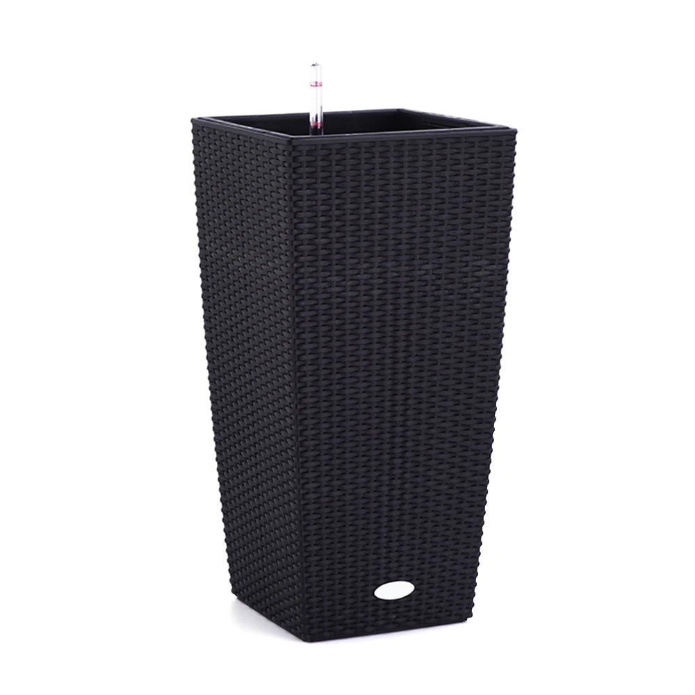 Home Decor Cheap Large Self-watering Rattan Planter Pot Plastic Flower for Livingroom Balcony Indoor