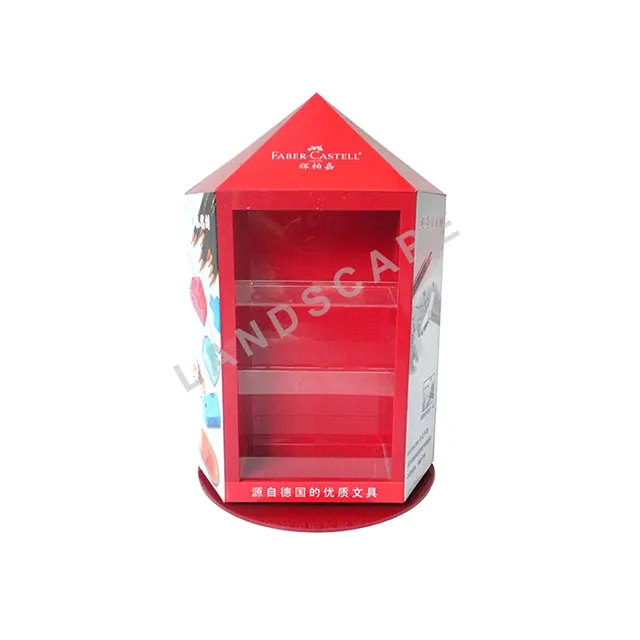 Custom made clear acrylic pencil display stand for bookstore/counter top acrylic stationery display shelf