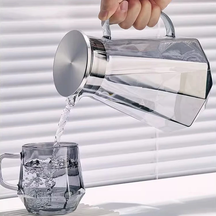 1800ml Home Kitchen Glass Water Carafe Water Jug with mugs glass cold kettle glass pitcher set water filter pitcher with lid