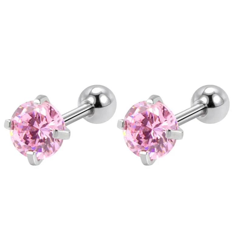 AA018075 Stainless Steel Multi color Star Cartilage Tragus Screw Back Stud Earrings Helix Ear Piercing Jewelry