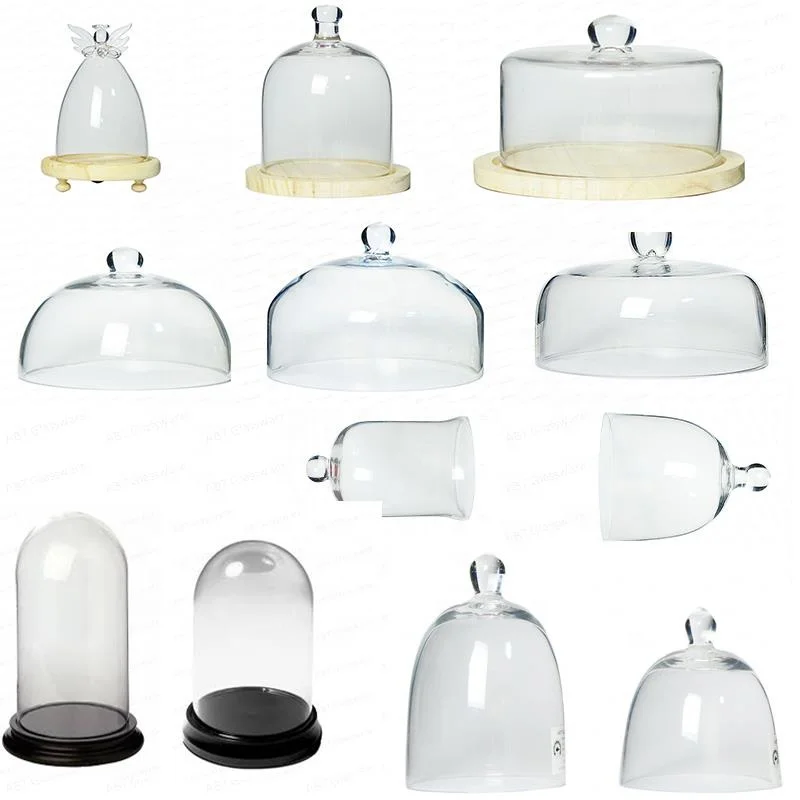 Wholesale clear glass dome cover bell shaped glass dome for candle jar