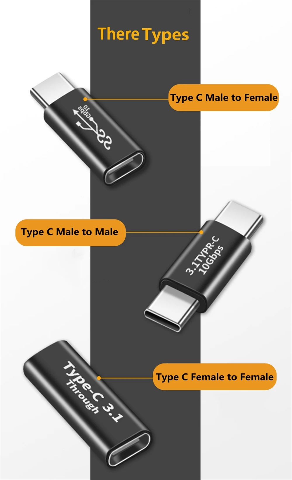  Мини USB Type-C USB-C Расширение муфта адаптер мужской/женский на обоих концах для подключения внешних устройств к/женский разъем штепсельные вилки до 10