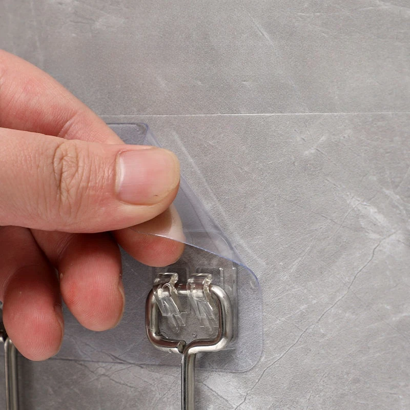 Customization Acceptable Waterproof Strong Self-adhesive Storage Organizer with Large Metal Hook Hanger Self Adhesive Hook