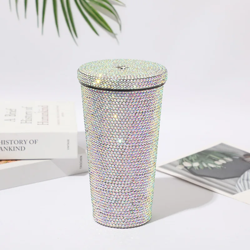Multiple colors Wholesale diamond thermos cup high color thermos cup hand inlaid diamond thermos cup