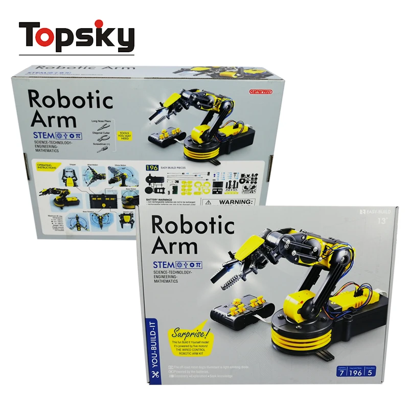 Flexible STEM Building Wire Controlled Powered Remote Control Robotic Arm DIY Educational Handmade Technology Toys
