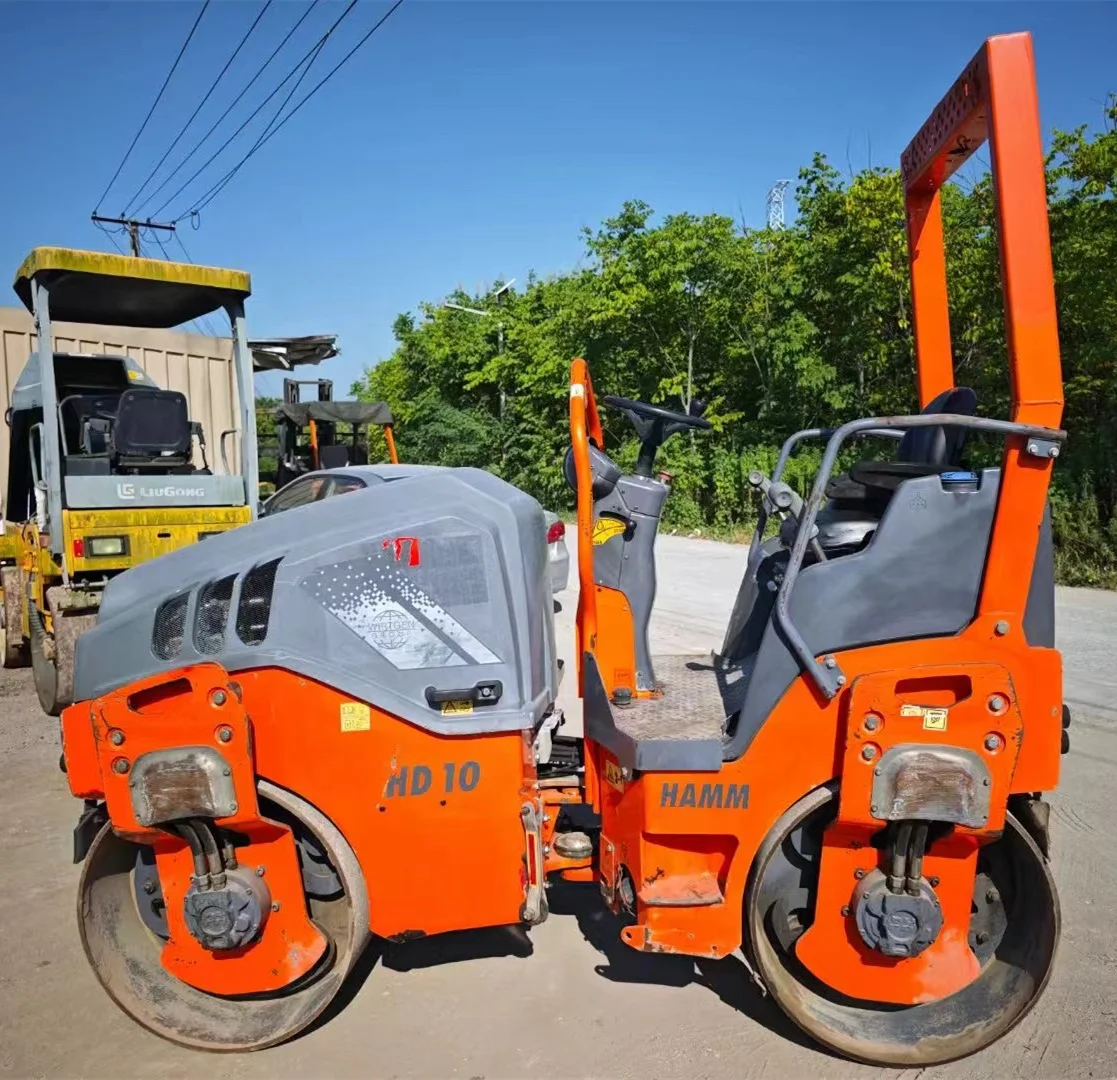 Используемый HAMM HD10 HD10VV 6ton двойной барабан Вибрационный дорожный каток США оригинальная уплотнительная техника дешевая цена для продажи