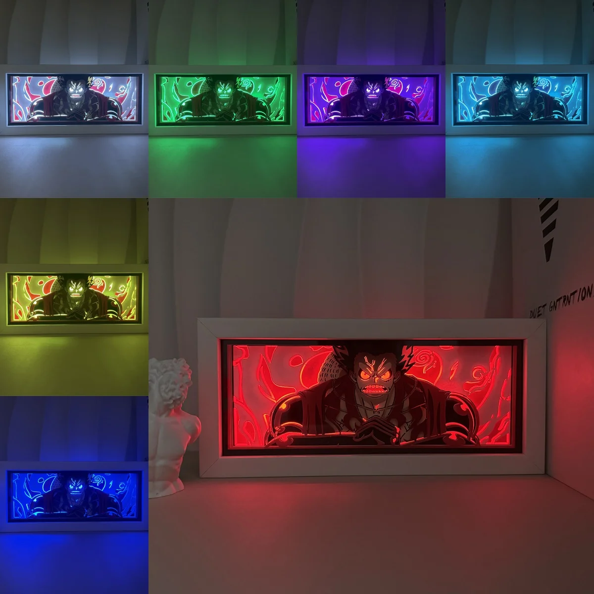 69 дизайнов мультяшная одна штука Луффи 3D Бумажная рамка на защелку светодиодная световая коробка аниме персонаж бумага резьба лампа ночник для спальни