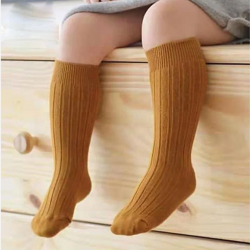 Baby sports socks autumn and winter princess style simple casual long socks for boys and girls