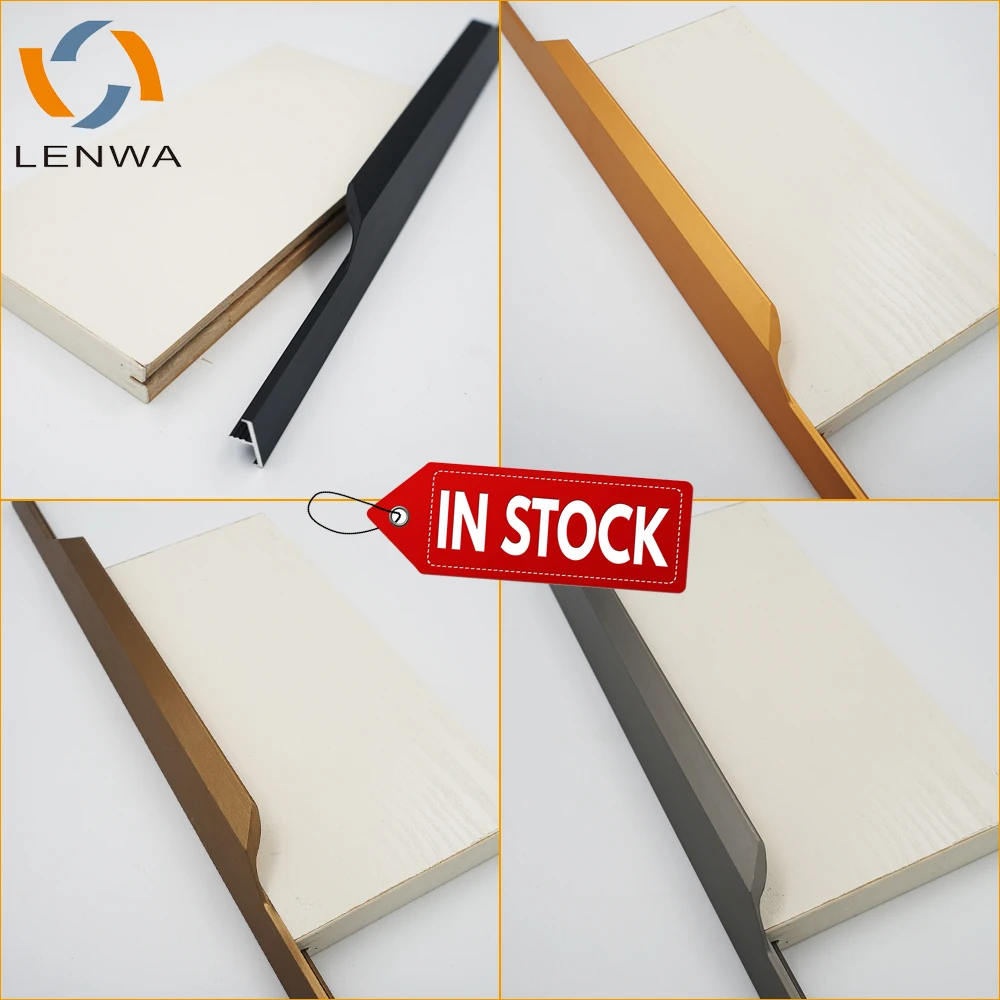 LENWA ALUMINIUM Ready in Stock Kitchen Cabinet Brass/Black Luxury Door Furniture Edge Handles