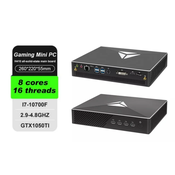 Custom i7 Mini Computer Configuration Gaming CPU i9 i9-9900T i5 GTX 1650 4GB PC Gamer Window10 4K DP HD Type-C WiFi Mini PC