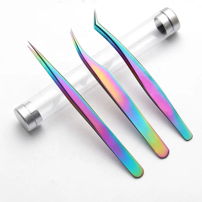 Hot design custom stainless steel eyelash extension tweezers nail tools supplier