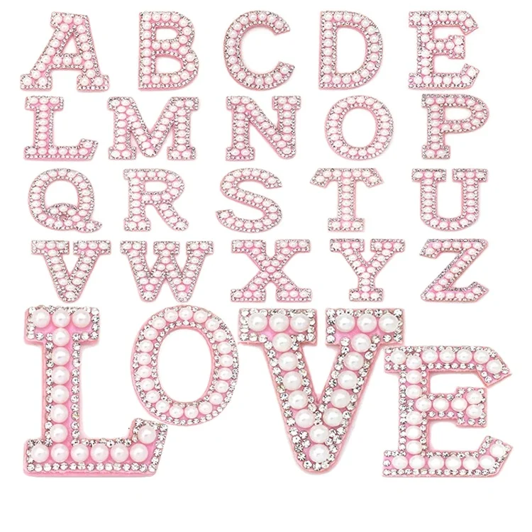 Q1426 letter Pearl Rhinestone. DIY patch ironing patch letter Decal patch