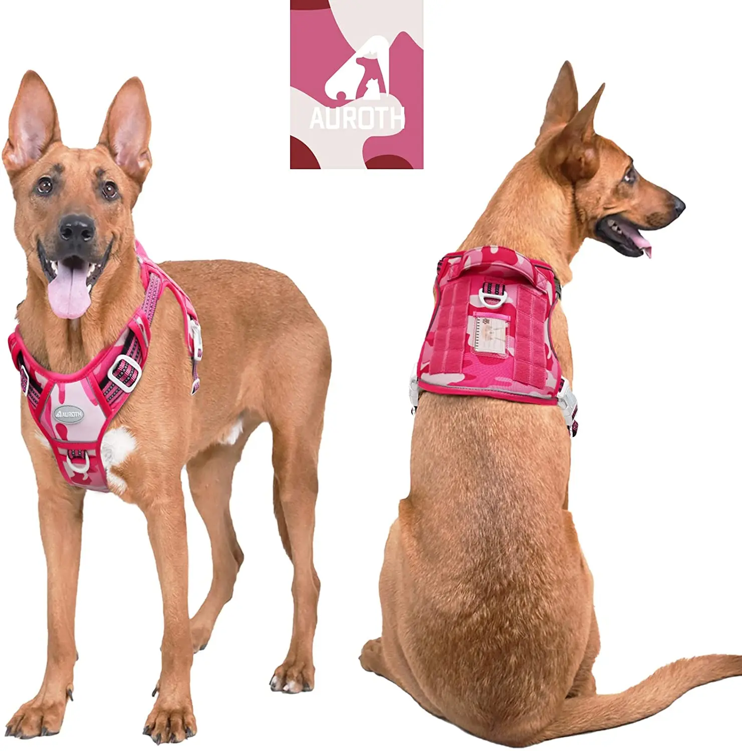 900D Nylon Waterproof Tactical Large Dog Harness No Pull Safety Reflective Adjustable Training Pet Vest Harness