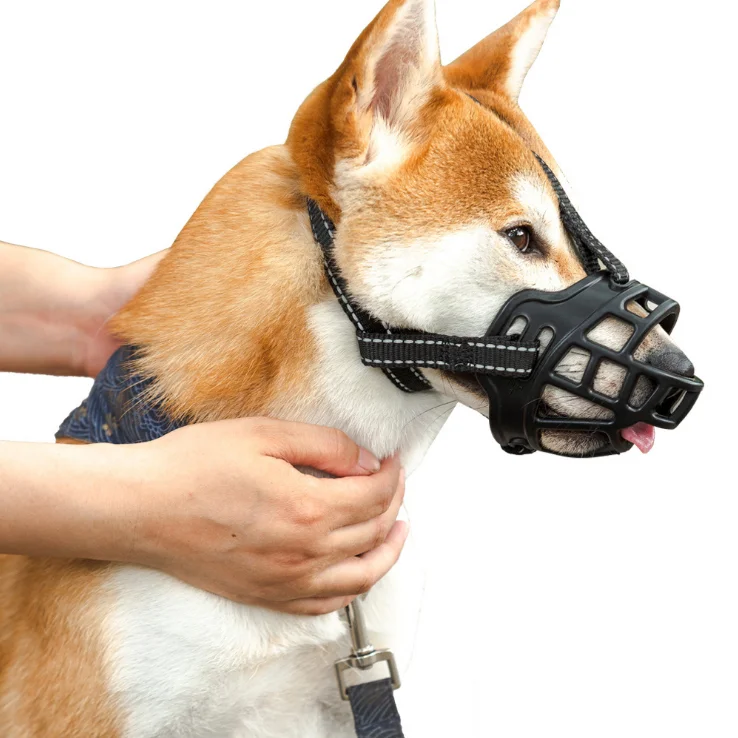 Dog Muzzle,Soft Basket Silicone Muzzles for Dog, Prevent Biting, Chewing and Barking, Allows Drinking and Panting