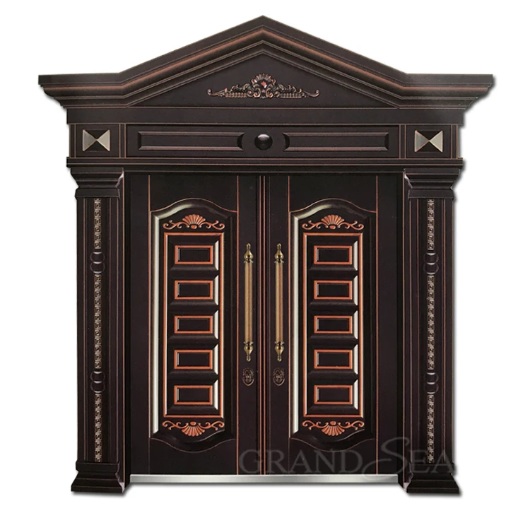 Luxury heavy duty house double steel main door design
