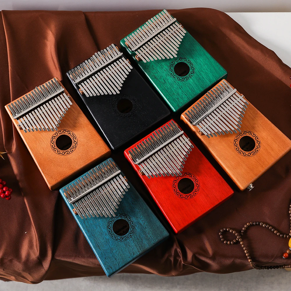
17 Keys Kalimba Thumb Piano Solid Wood Musical Instruments With Protection Set & Tutorial Kalimba Piano 