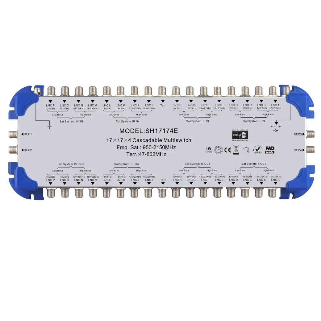 Прочный, автономный, 17x17x4, спутник, мультивыключатель, спутник, разветвитель, 17 в 4 выхода, Catv Multiswitch