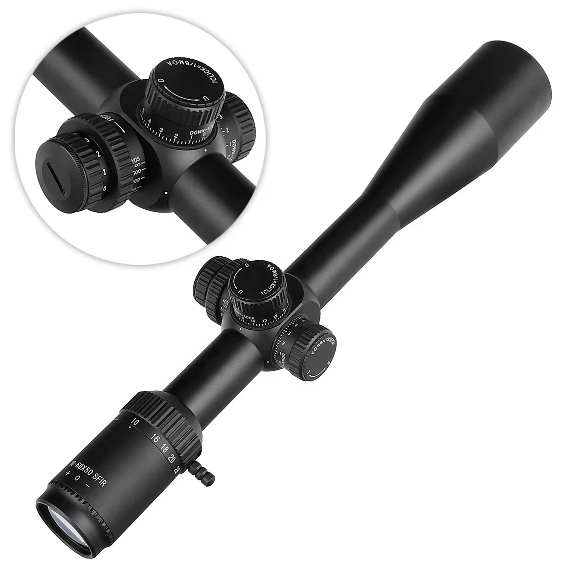 YSC OEM New Arrivals 10-60X50 SFIR Scope Long Range Side Focus Scope 1/8 Click Value Optic Sights