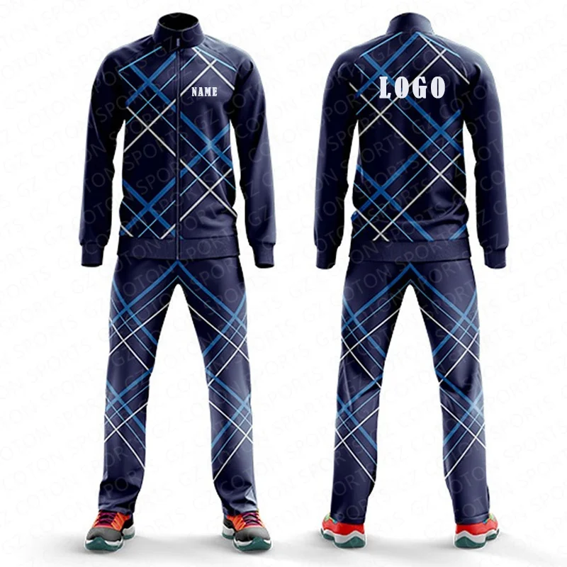 Customized Warm up Men Athletic Tracksuit Casual Full Zip Sweatsuits 2 Piece Jogging Suits for Running Fitness Exercise