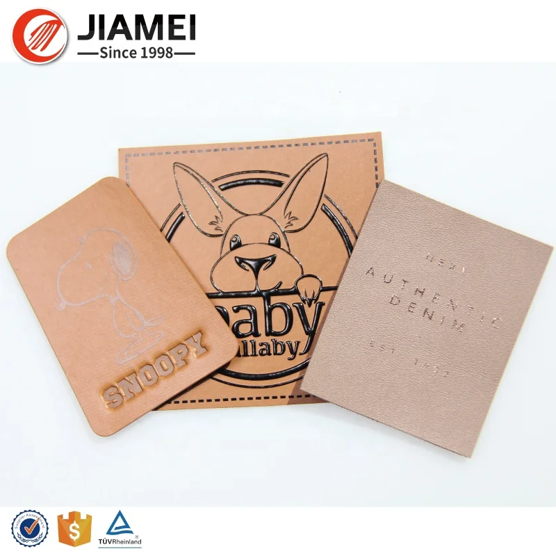 Durable Custom Embossed Jeans Leather Patch Labels for Jeans