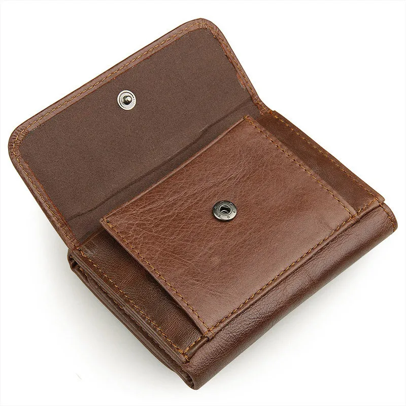 Vintage Men Genuine Leather Wallet Luxury Short Male Purses Money Clip Credit Card Holder Good Quality Man Wallets