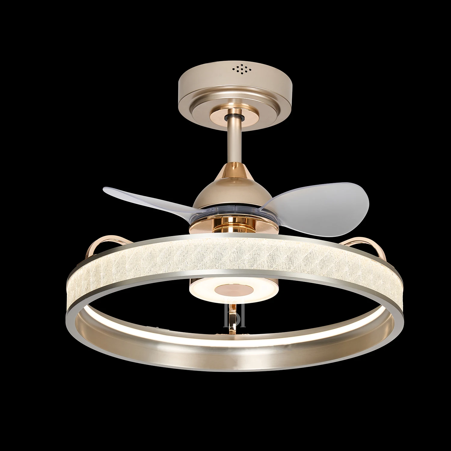 Farmhouse Fandelier Crystal Ceiling Fan With Light 6 Speeds Quiet Reversible Dc Motor Indoor Ceiling Fan