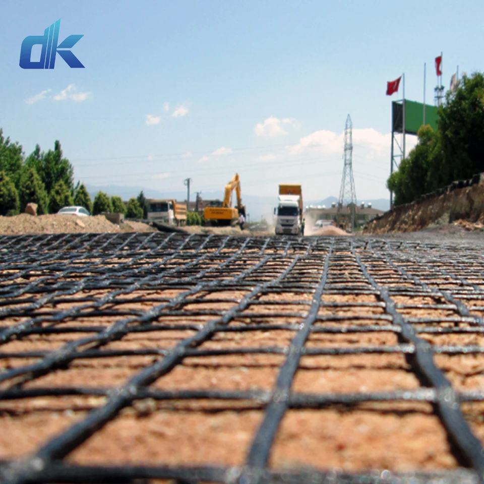 Двухосная Стекловолоконная георешетка Dingkun 120KN 100KN для дорожного строительства, двухосные композитные георешетки из стали и пластика