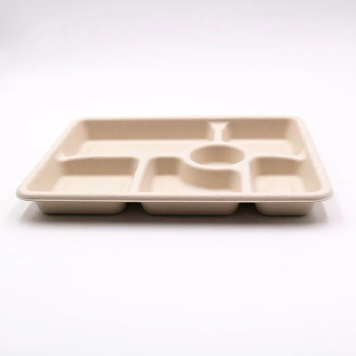 disposable sugarcane pulp 3\ 4 \5 6compartment food serving plates