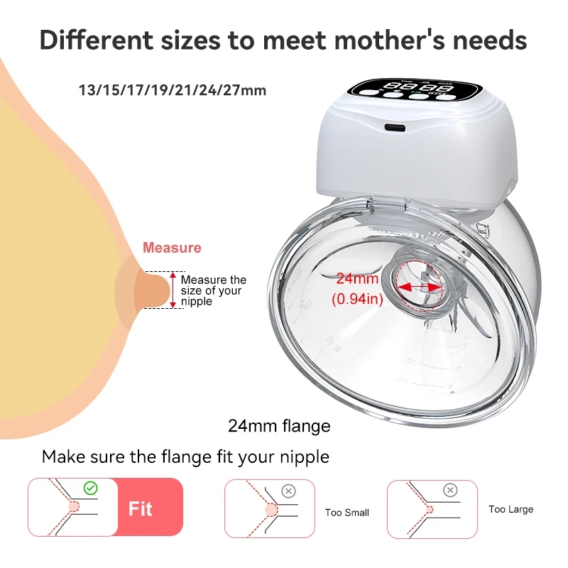 High Quality 1200MAh BPA FREE silicon 3 Modes 9 levels Hands Free Pump Electric Breast Pump Intelligent alert Milk Extractor