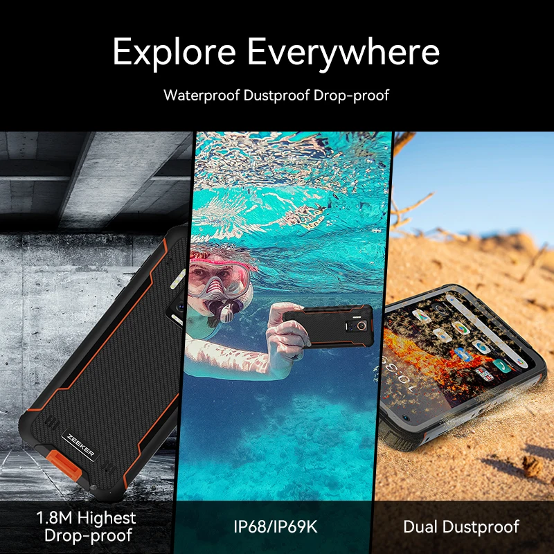 ZEEKER P10 108MP прочный телефон водонепроницаемый NFC Смартфон 6 49 дюймов Дисплей 6000 мАч мобильные телефоны