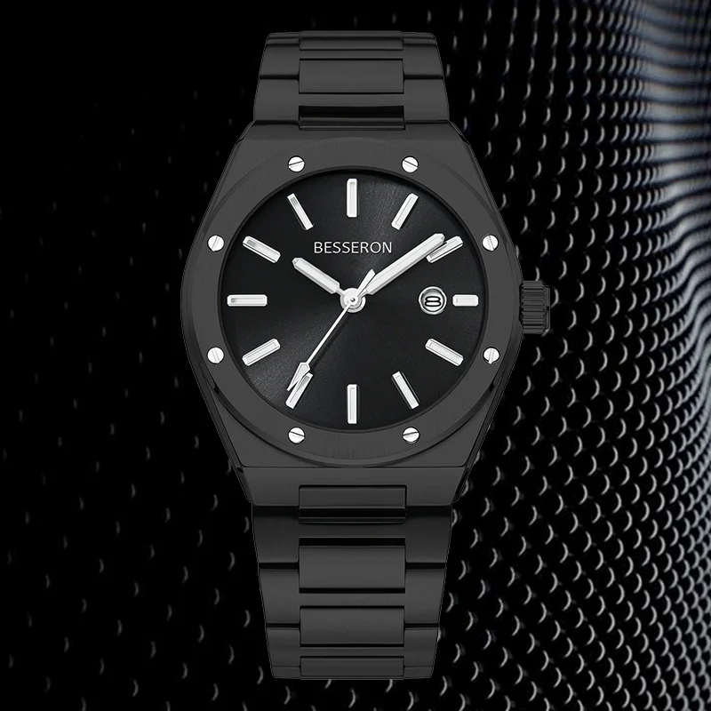 Watch Distributor Custom Logo 42mm Black 5a Waterproof Luminous Minimalist Quartz Watches Reloj De Hombre Luxury Watch For Men
