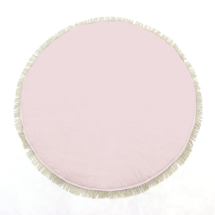 100% Cotton Super Soft Comfortable Safe Crawl Pad Tummy Time Round Infant Reversible Playmat For Children