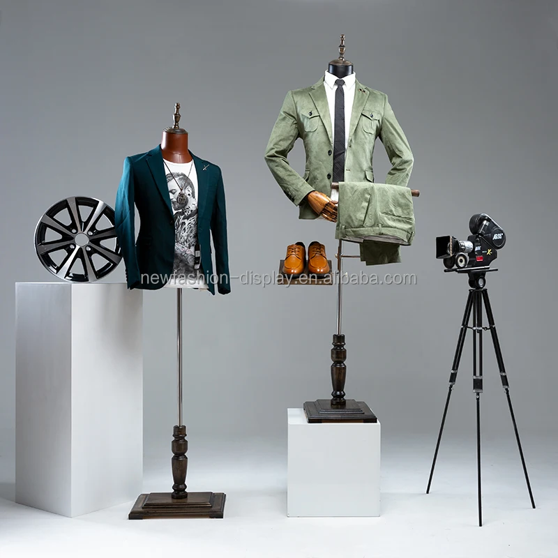 Wholesale Male Formal Dress Display Suit Leather Mannequin Half Body Male Mannequin with Pant Holder