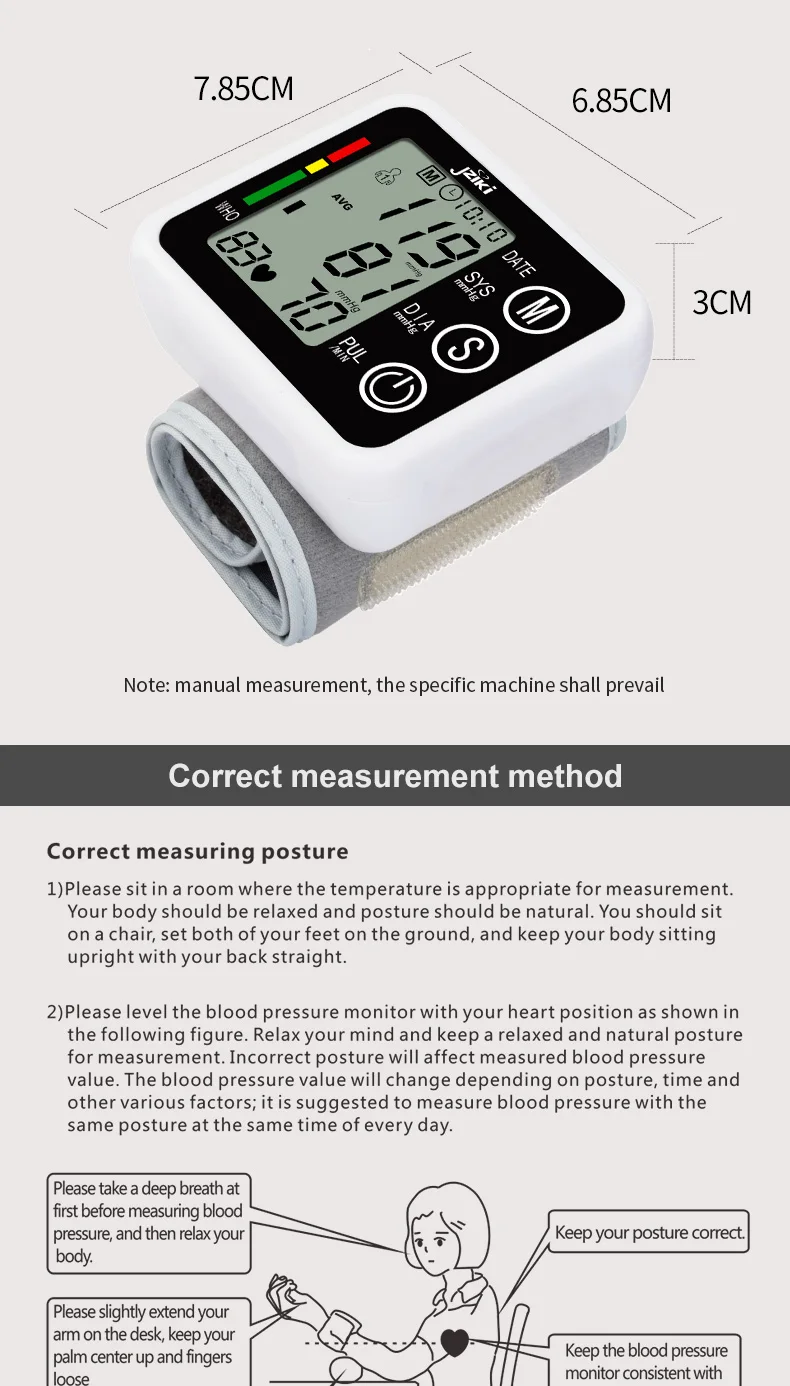 Cheap Smart 24 Hour BP Electronic Automatic Digital Wrist Blood Pressure Monitor Machine Wrist Easy Portable BP Monitor for Home