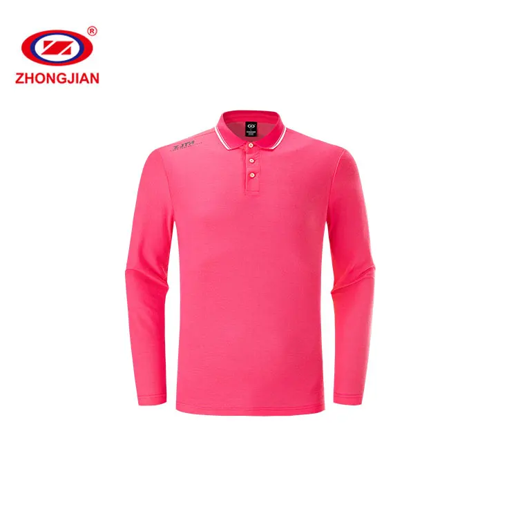 Factory Wholesale Price Cotton Solid Color Tshirt Polo  Custom Unisex Long Sleeve Polo Shirt