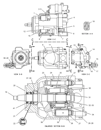 6E-3136 0R-7682 Hydraulic Piston Pump Assembly 120H 120H ES 120H NA 120K 120K 2 12H 12K  For Caterpillar Motor Grader