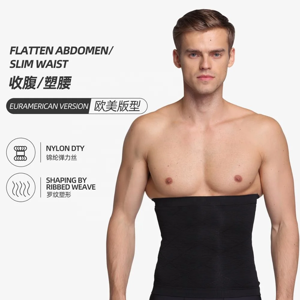 ZEROBODYS W046 Seamed 29cm High Ribbed Weave Abdomen Body Shaper Belt for Men
