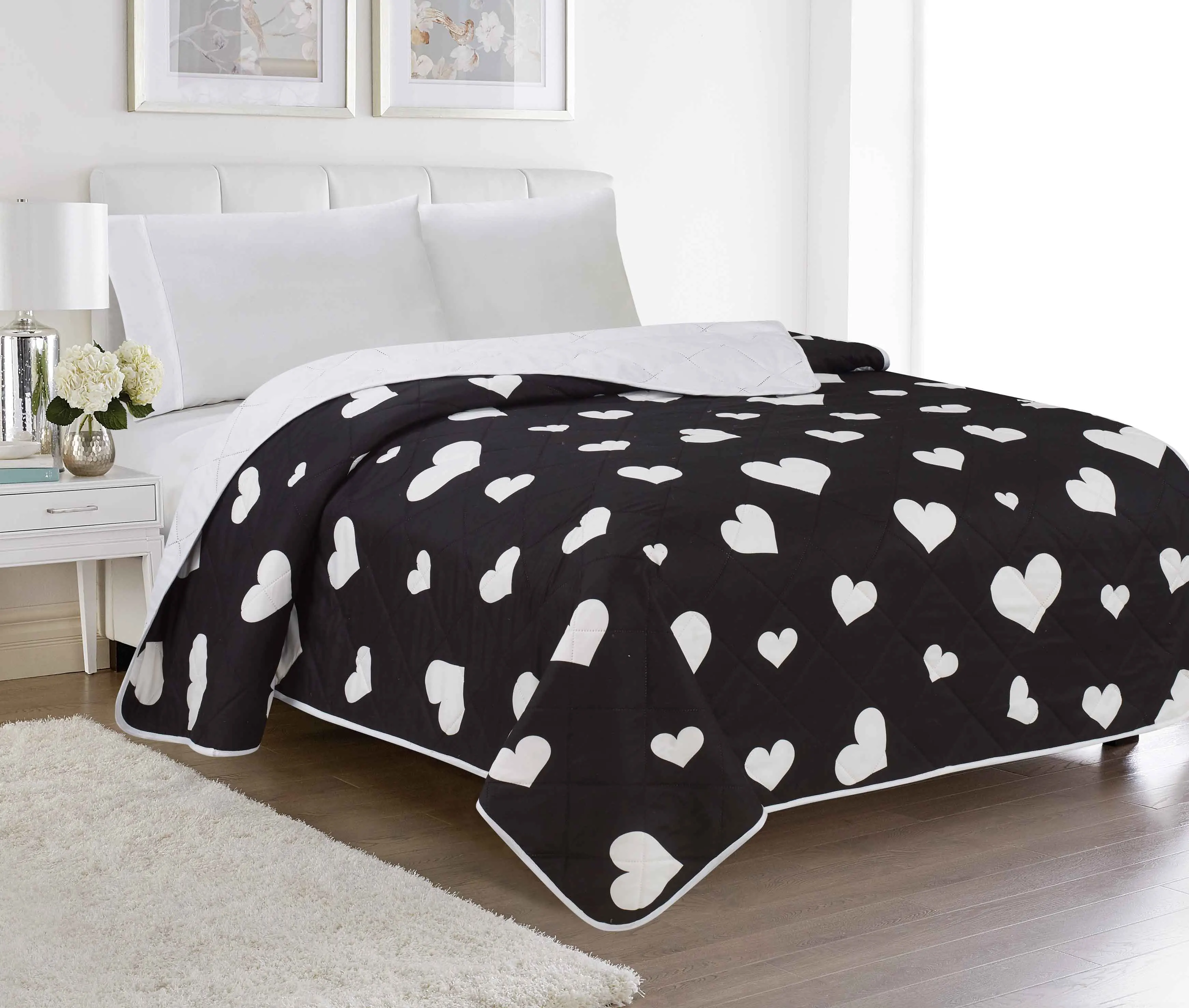 
Amazon Cheap Price Wholesale Reversible Printed Bedspread Bedsheets Comforter Set 