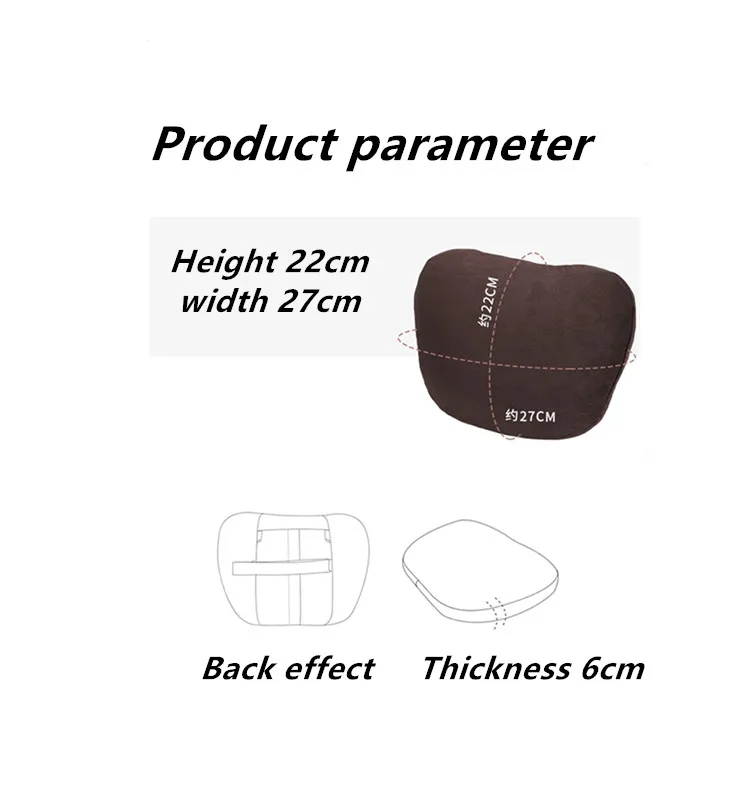 Black Automobile Headrest Pillow Pillow Cushion Absorbs moisture, breathes air, absorbs shock and protects neck headrest.