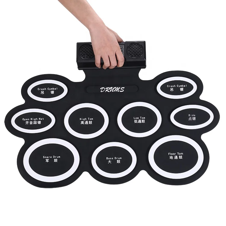 Manufacturer Silicone Hand Rolled Electronic Drum Foldable Portable Beginner Professional Jazz Drum Instrument