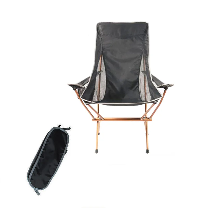 Low Price Synthetic Leather Wooden Grain Fabric Surface Reinforced Aluminum Frame and Pocket Folding Fishing Camping Chair