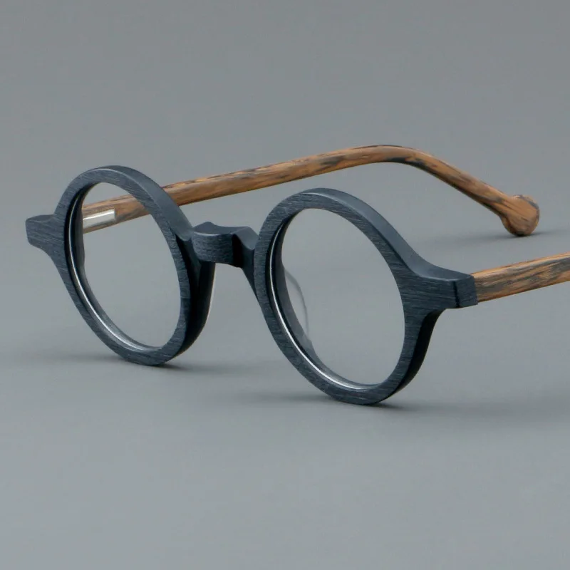 Wholesale Hot Selling Vintage Eyeglasses China Wooden Round Optical Glasses Acetate Eyewear 2024