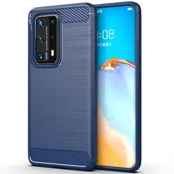 Carbon Fiber Shockproof Soft TPU Mobile Phone Back Cover Case For Huawei P40 Pro+