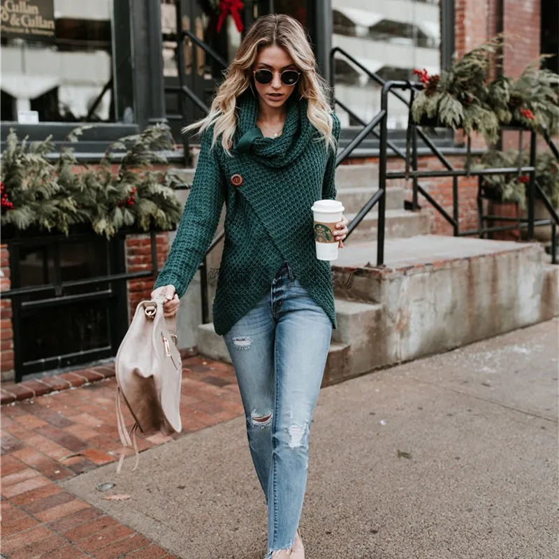 Wholesale Hot Sellging Knitted Women Sweaters Designer Turtleneck Sweater Women