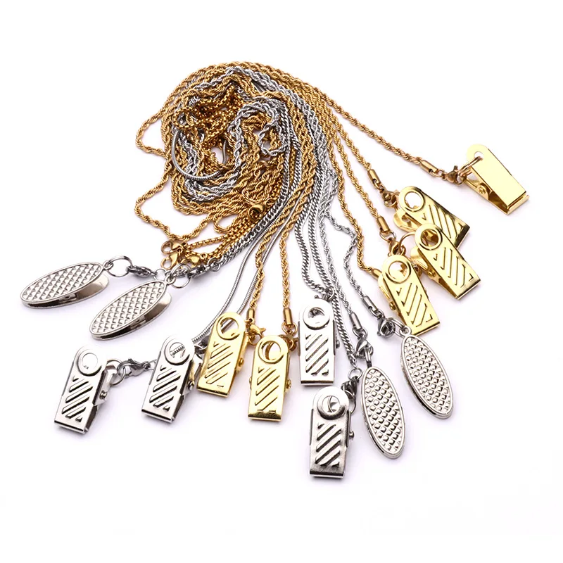 Wholesales metal napkin clip chain with trigger clip