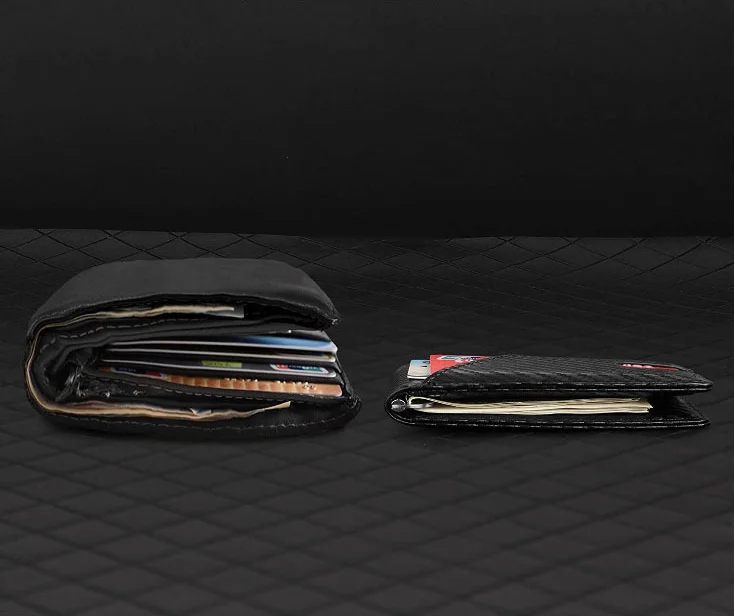 Mens Slim Wallet with Money Clip RFID Blocking Bifold Credit Card Holder Gift Box Minimalist Business